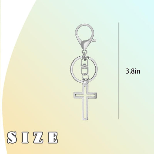 YALLNASL Cross Purse Charm for Handbag Purse Cross Keychain Accessories for Women Men Religious Christian Birthday Gift Ideas - color: Hollow