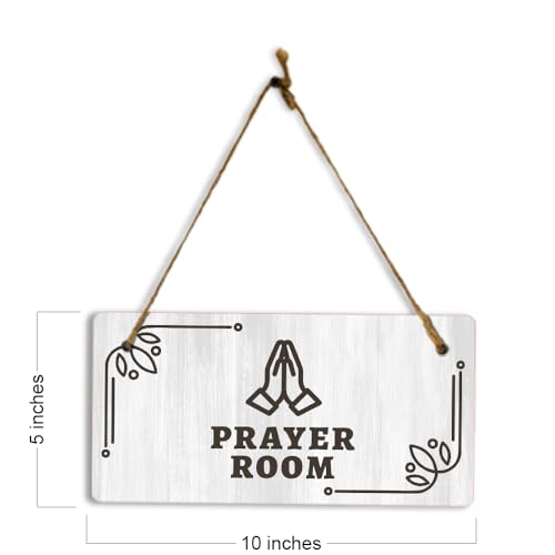 Prayer Room 5x10 Hanging Plus Wall or Door Sign | Religious Rustic Wood Sign