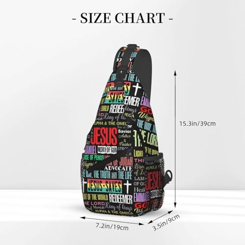 Jesus Christian Cross Sling Backpack Shoulder Chest Bag For Men Women Hiking Travel Crossbody Daypack - color: Jesus Christian Cross-0003