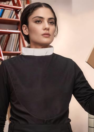 Priest Clergy Tab Collar Unisex Costume Pastor Bib Dickey for Clerical Shirt - color: Black1