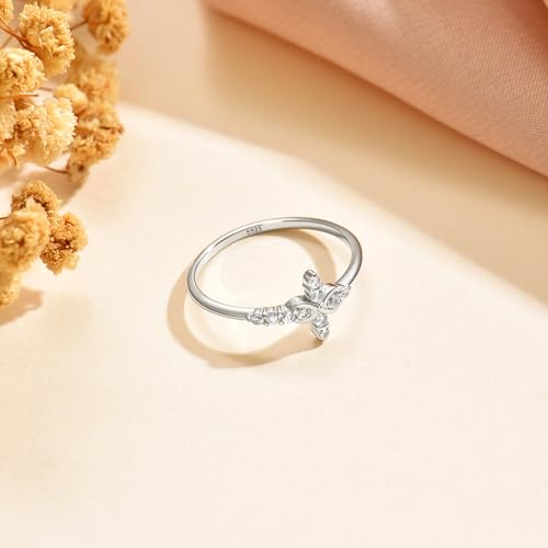 925 Sterling Silver Infinity CZ Cross Ring for Women