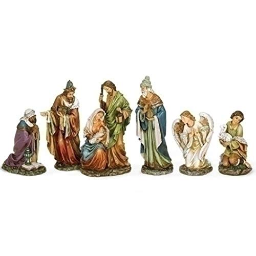 Roman 33010 Joseph Studio 6 Pieces Nativity Figurine with Holy Family, Kings, Angel and Shepherd, 16-Inch Length