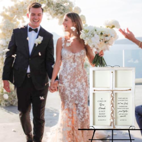 LOSOUR A Cord of Three Strands Wedding Sign,17x23in Marriage Devotional for Couples, Wedding Ceremony Sign For Couple, Anniversary Ideas for Couple (Washwhite, 17 * 23) - color: Washwhite, size: 17*23
