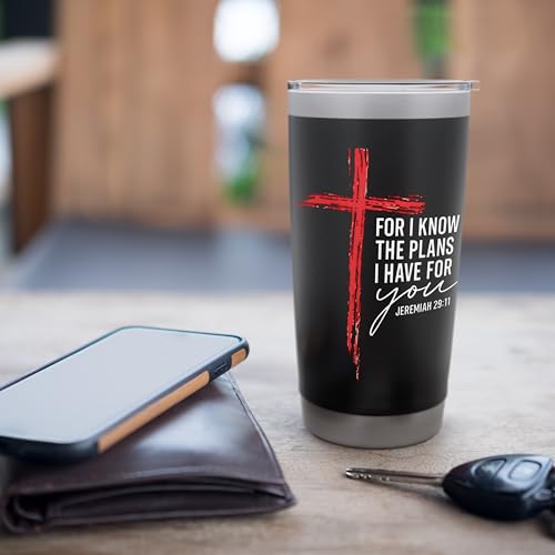 For I Know The Plans I Have For You Jeremiah 29:11 Cross Stainless Steel Insulated Tumbler