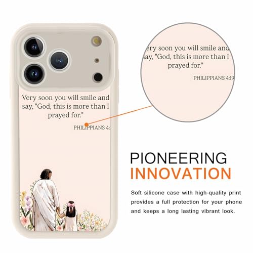 for iPhone 17 Pro/iPhone 18 Pro 6.3'' Cute Jesus Girl Phone Case - color: White- Jesus Prayed For, size: iPhone 17 Pro/iPhone 18 Pro