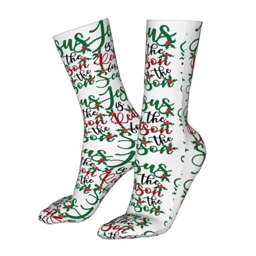 Happy New Year 2024 Unisex Sports Socks - Winter Casual Dress Fashion Socks - color: Jesus is the Reason for the Christmas Season3
