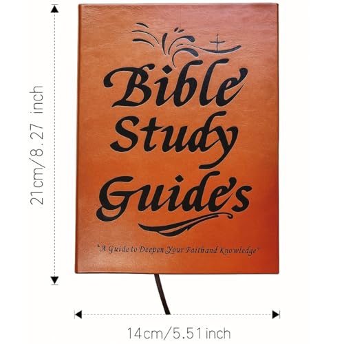 Bible Study Guide for Women – 66 Pages Bible Study Guides with Scripture Summaries, Daily Reflection & Prayer Journal, Christian Devotional Notebook with PU Leather Cover (Brown)