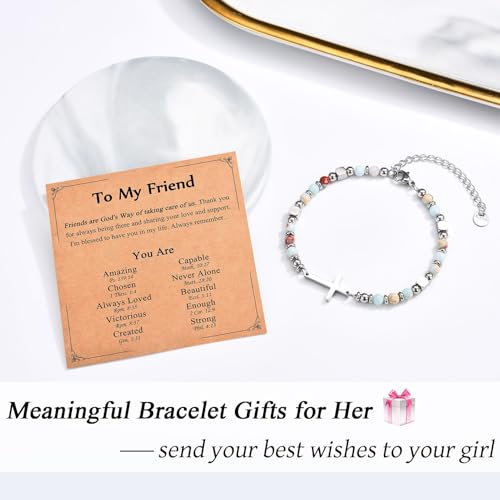 Christian Gifts for Women Girls, Religious Cross Bracelet - color: Friend