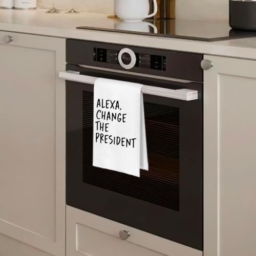 Funny Political Kitchen Towels - Change The President Waffle Weave Dish Towels, Funny Kitchen Bathroom Decor, House Warming Gifts, Changing Towel, 16×24 Inches - color: Presodent- 01