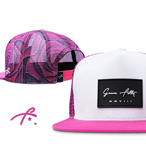 Grace Folly Trucker Hat for Men & Women. Snapback Mesh Caps - color: Rose- Pink