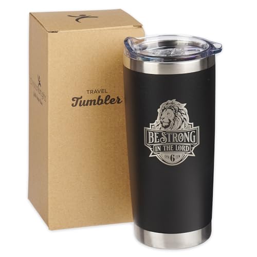 Christian Art Gifts Large Be Strong Travel Tumbler for Men & Women