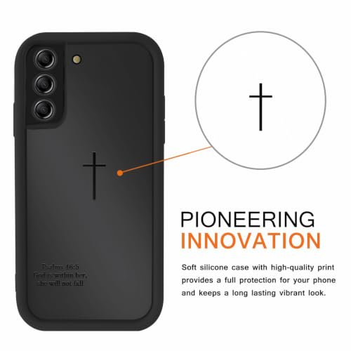Jesus Phone Case for Samsung Galaxy S21(5G), Aesthetic Christian Bible Verse Cross Pattern, Trendy Design for Women Girls Men, Shockproof Soft Silicone Cover for Samsung S21 6.2", Black - color: Black, size: Samsung Galaxy S21(5G)