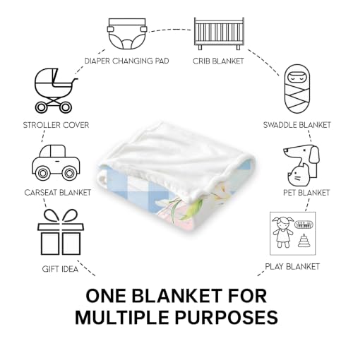 Personalized Goose Baby Blanket, Blue Gingham Nursery Throw Gift - color: #Ver2