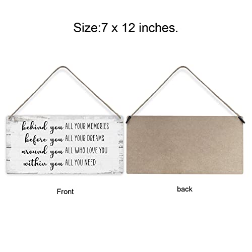 MIGUMUTU Motivational Behind You All Your Memories Before You All Your Dreams Quote Sayings Home Wall Decor Wooden Signs Rustic Farmhouse Hanging Wall Plaque Sign Gift - color: Reach your dream