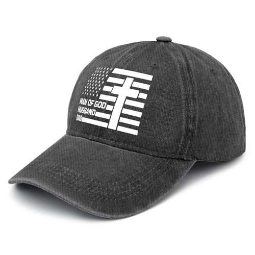 Y'Alls Need Jesus Hats for Mens Aesthetic Washed Distressed Baseball Cap - color: Man of God Husband Dad 8
