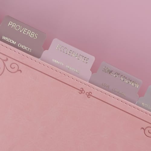 UPAFEXXI-Bible Tabs with Book Summaries, 3D Gold Foil Embossed Lettering - color: Earth Tone