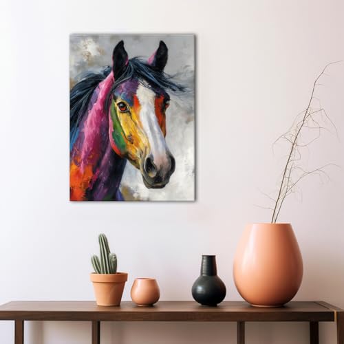 AIYISU Abstract Horse Wall Colorful Art Horse Pictures Wall Decor 12x16 - color: Colorful Horse, size: 16"L x 12"W