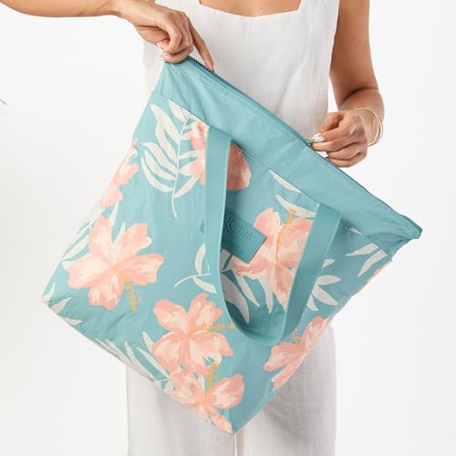 ALOHA Collection Day Tripper Tote | Lightweight, Packable, and Splash-Proof Beach Tote Bag | Easy to Clean - color: Pink Salt and Tide, size: One Size - Day Tripper Tote