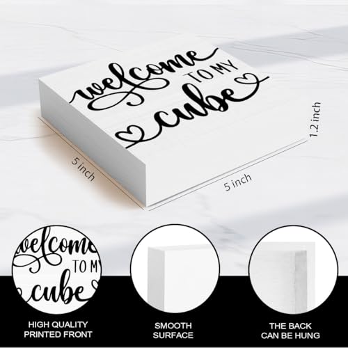 Funny Office Cubicle Desk Decor Wooden Sign, Funny Cubical Accessories Office Decoration for Work Women Men, Gifts for Coworker Colleague Boss, Welcome To My Cube(5x5 inches) - color: Cube-1