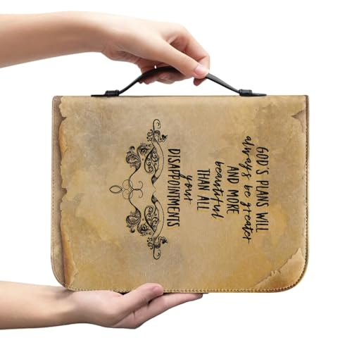 Gods Letter Bible Covers for Women Waterproof Bible Holder Case for Man Portable Bible Protector PU Leather Bible Organizer Bag Large Size - color: Gods Letter, size: 2XL