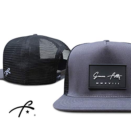 Grace Folly Trucker Hat for Men & Women. Snapback Mesh Caps - color: Charcoal Gray