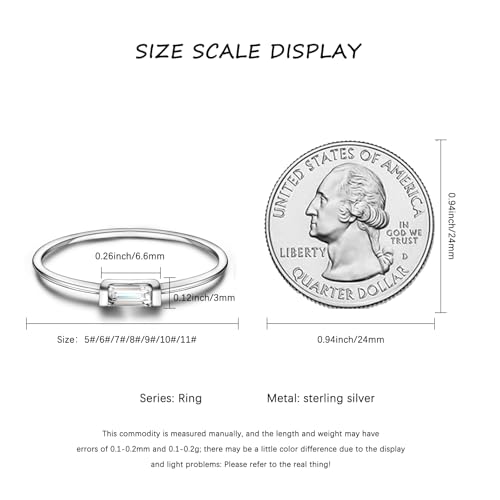 Helonley Birthstone Stack Rings for Women: 925 Sterling Silver Stacked Ring - color: Birthstone Feb.