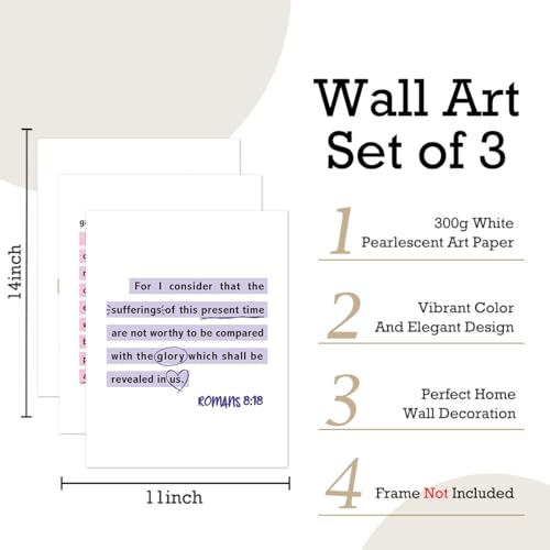 Set of 3 Poster Bible Verse Wall Art,1 Corinthians 13 Christian Wall Decor - color: For I Know the Plans I Have for You