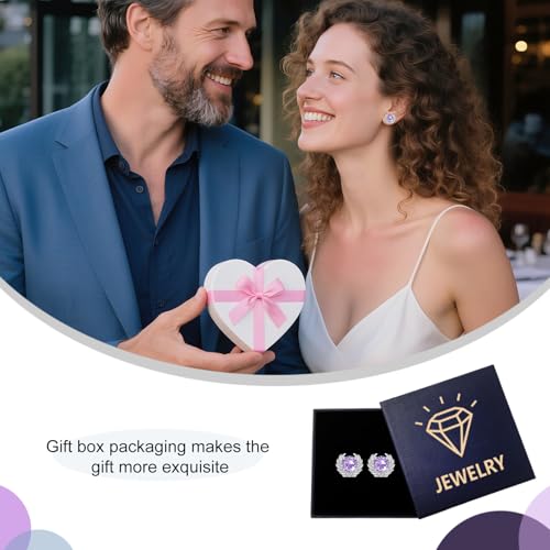 Angle Wing Earrings Sterling Silver Birthstone Stud Jewelry Birthday Gifts for Women Wife Friends Daughter Granddaughter - style: Angle wing earrings-purple birthstone