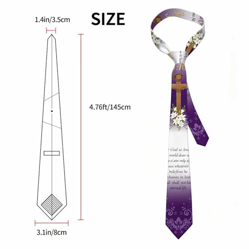 Neckties for Men Silver Star American Flag Men's Ties for Church Worship Wedding Formal - color: Christian Quote