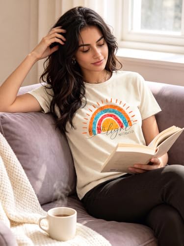 Christian Shirts for Women Be The Light Tshirts Crewneck Graphic Tees Tops - color: Beige2, size: XX-Large