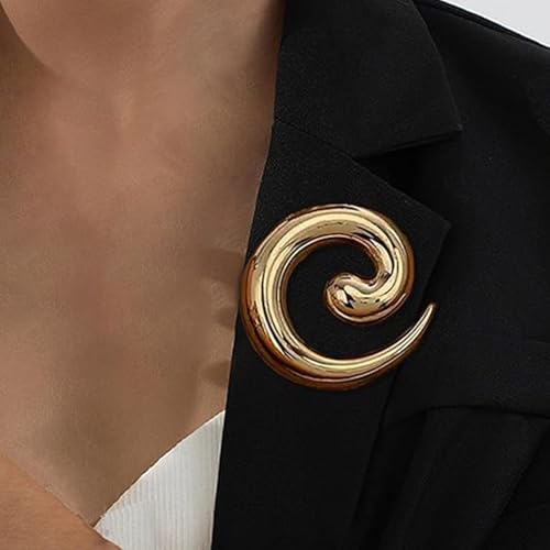 Spiral Brooch for Women Gold Greek Goddess Brooch Pin Silver Spiral Statement Brooches Minimalist Brooches Pins Fashion Statement Jewelry Accessories - color: gold silver set