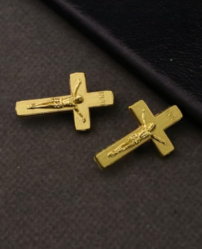Cottvott Holy Spirit Enamel Dove Lapel Pins/Holy Chalice Pins Catholic Crucifix Jesus Cross Lapel Pins Religious Brooches Women Men Christian Party Favors - color: 10pcs-INRI cross-gold color
