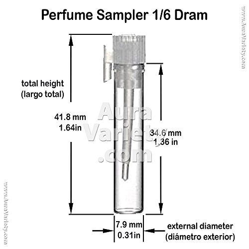 25 PIECES 3/4 ML EMPTY REFILLABLE CLEAR GLASS SAMPLER VIALS WITH CLIP AND APPLICATOR (perfume, cologne, essential oil for purse or pocket) 1/6 dram 0.82ml