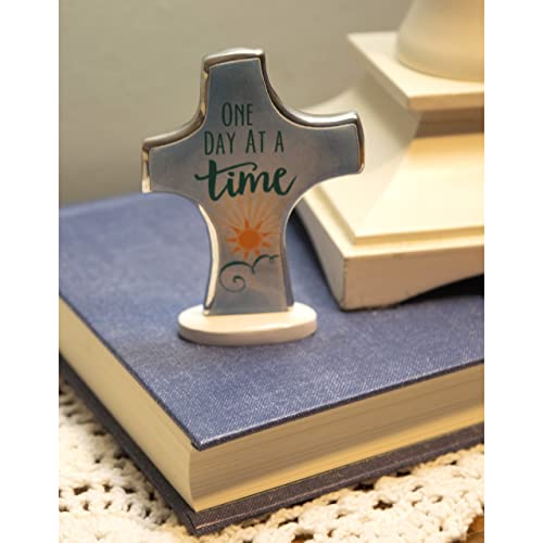 Cathedral Art Abbey & CA Gift One Day at a Time Standing Bedtime Prayer Cross, Blue, One Size (SQP140) - style: Bedtime Prayer