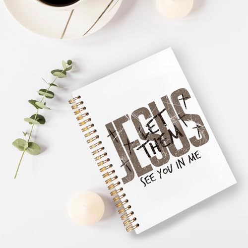 Christian Spiral Notebook 5.5x8.3in, Prayer Journal for Woman Man, Jesus Let Them See You in Me Religious Scripture Bible Hardcover Journal Notebook for Study Work Office - color: Jesus Let Them See You in Me