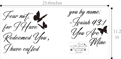 Isaiah 43:1 Bible Verse Wall Decal, Fear Not Christian Sticker