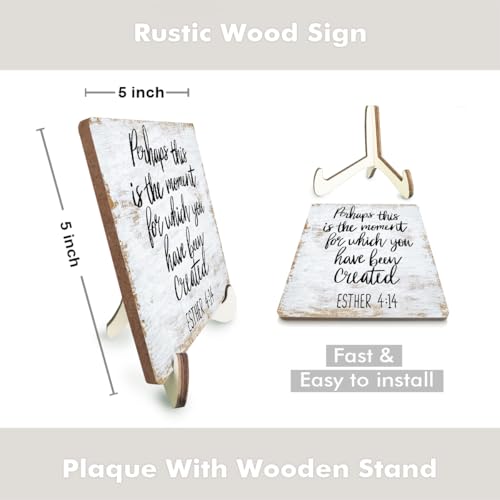 Rustic Wooden Inspirational Desk Sign, 5.1x5.1 inches, Wood Material, Tabletop Mount for Home or Office Decor - color: ThisMoment