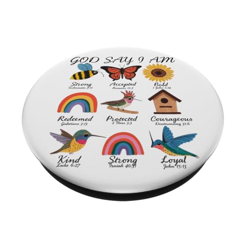 God Says I Am Bee Spring Christian Religious Easter Day PopSockets Adhesive PopGrip - style: Adhesive PopGrip