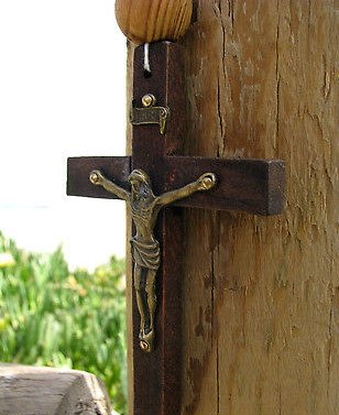 Super Jumbo Holy Mix Beads sanctified Rosary Natural Wood Chain Jesus Cross XL Large 42" Inches Wall Rosario