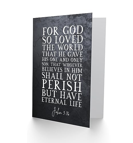 Artery8 John 3:16 For God So Loved The World He Gave His Son Christian Bible Verse Quote Scripture Typography Sealed Greeting Card Plus Envelope Blank inside - color: Gave His Son