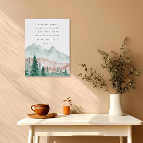Christian Wall Art Bible Verses Pictures Scripture Decor Framed 12x16 In - color: Joshua(Canvas), size: 16"L x 12"W