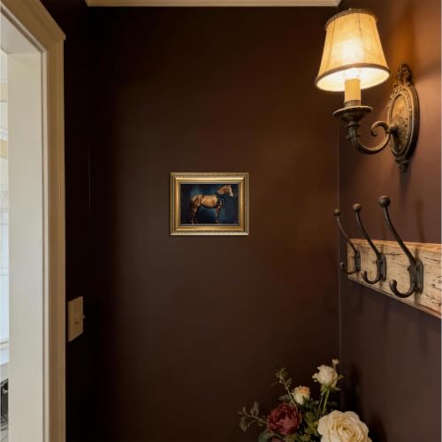 Fetyiu Gold Framed Wall Art Horse Wall Decor Pictures Vintage 8x10in - color: Horse, size: 10"L x 8"W