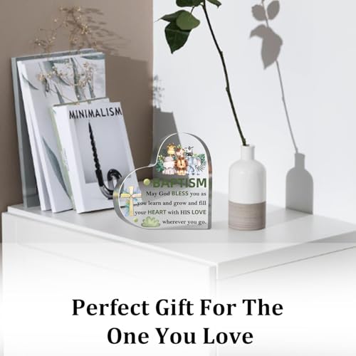 Christian Baptism Gifts for Newborn, Inspirational Godchild Decor Home, Baptism Gifts for Boys Girls, Religious Christening Confirmation Catholic Sign Decorations for Granddaughter Grandson - style: Baptism Sign 027