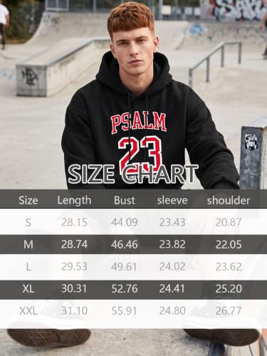 Tewmeu Christian Hoodies for Men Christian Jersey Bible Verse Sweatshirt - color: Black, size: Large