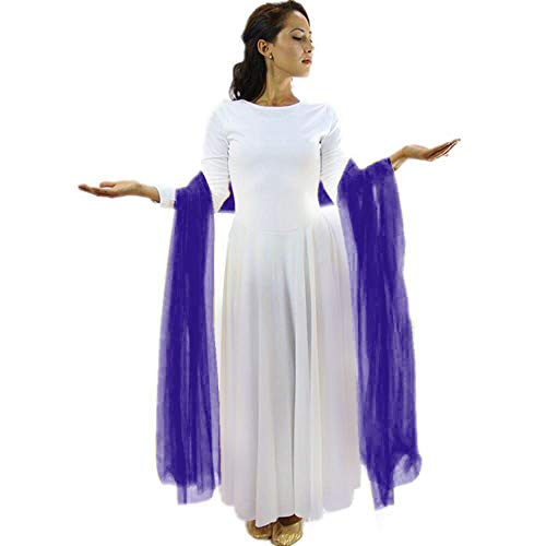Danzcue Praise Dance Chiffon Solid Color Dance Scarf - color: Deep Purple