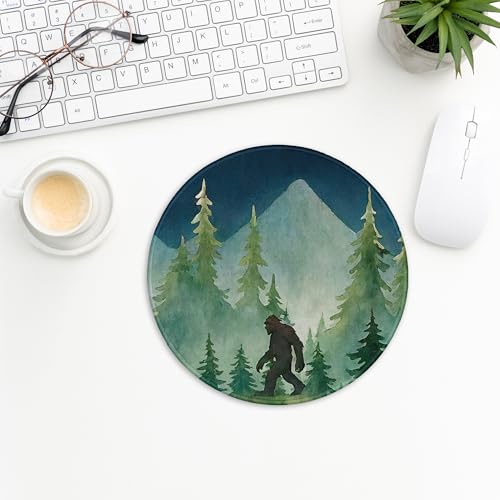 Bigfoot Mouse Pad 7.9x7.9 Inch, Funny Bigfoot Mousepad for Desk Home Office Computers Laptop Accessories, Funny Office Decor,Sasquatch Camping Lover Gifts for Women Men - color: Cute Sloth 36
