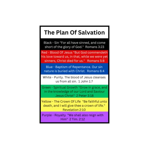 100 Bulk Plan of Salvation Prayer Cards – 7 Colors Gospel Tracts Made in USA