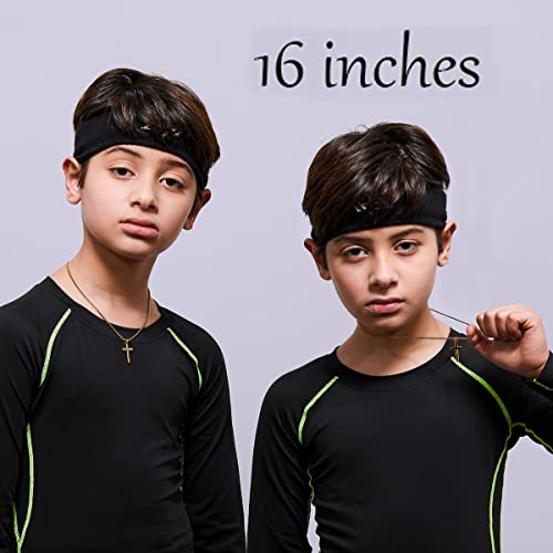 SKQIR Stainless Steel Cross Necklace for Men Silver Cross Necklace for boy Small Cross Pendant Necklace Simple Jewelry Cross Chain Gifts for Men - color: Gold:Cross Pendant 0.4'' * 0.8'', style: Chain 16 inches-for Kids