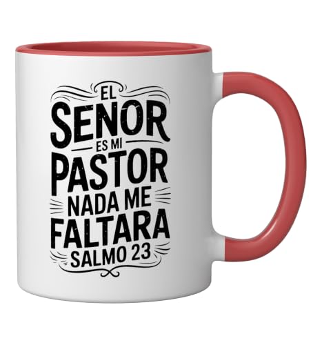 Spanish Christian With a Bible Verse Quote El Senor Es Mi Ceramic Mug, Red/White, 11oz - color: Red/White, size: 11 Ounces