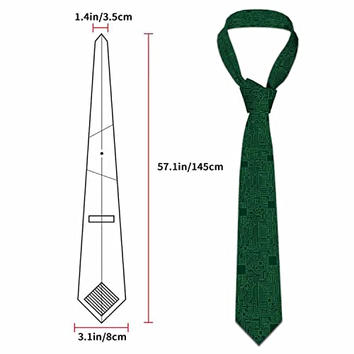 Black Dots Men's Neckties Retro Classic Circle Geometry Men's Tie for Mens Teens Business Work Casual Wedding Party - color: Computer Circuit Board